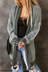 Plaid Knitted Long Open Front Cardigan
